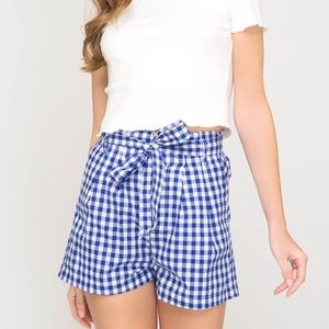 Blue gingham shorts